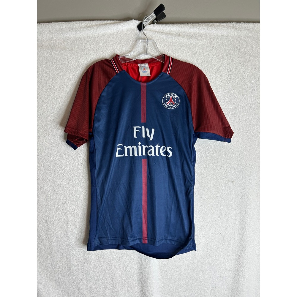 Paris Saint-Germain PSG Neymar Jr 10 Jersey Youth XL 164 Fly Emirates Navy Red